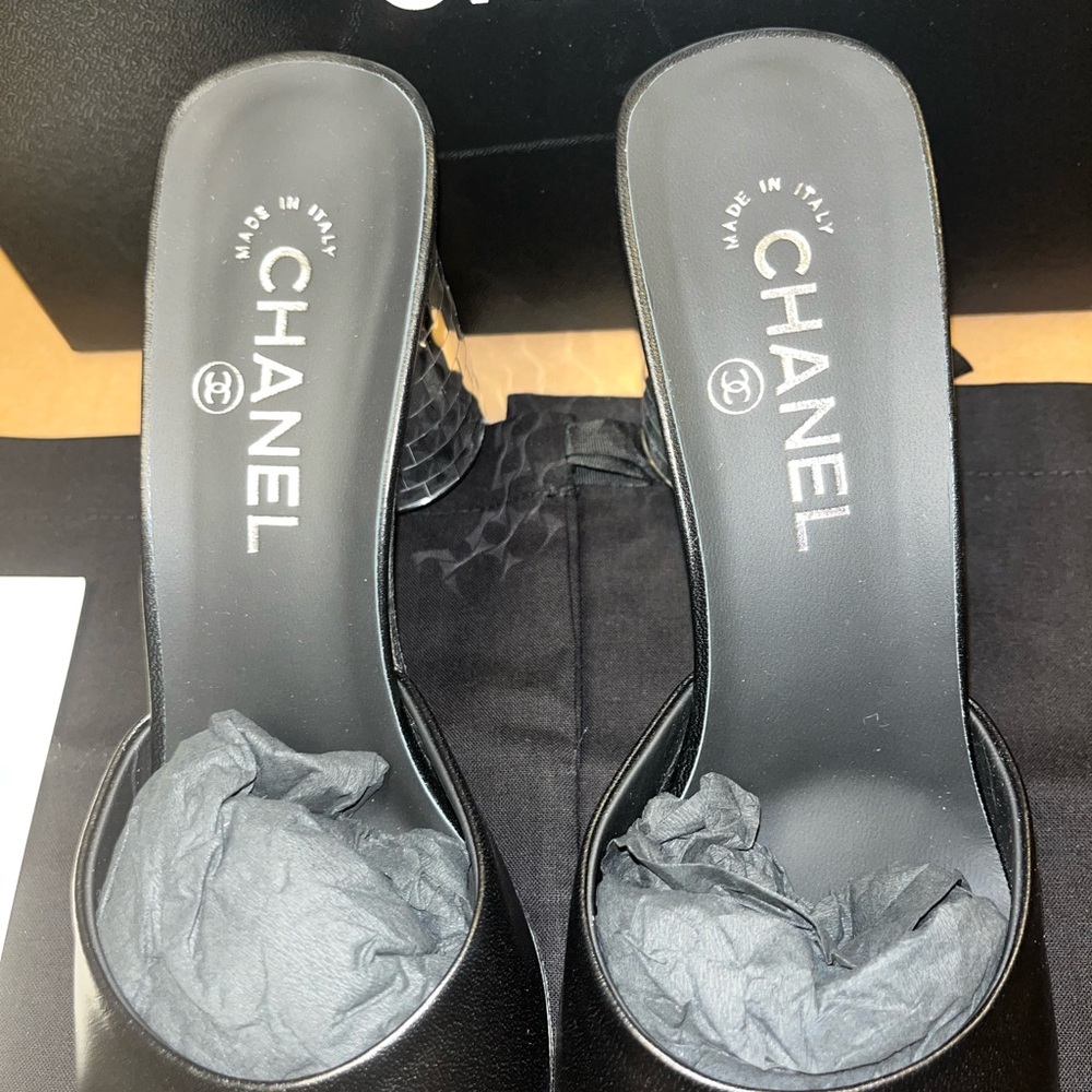 Authentic Chanel Mules Lambskin Black size 36 - Picture 8 of 15